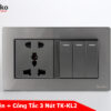 Ổ Cắm ĐIện + Công Tắc 3 Nút TK-KL2