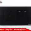 Ổ Cắm Điện + Công Tắc 2 Nút TK-N2L-07