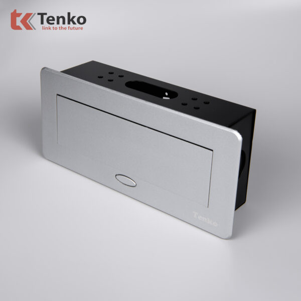 Hộp Ổ Cắm Điện Âm Bàn Họp Desktop Socket Chính hãng TENKO TK-AS06DN-07 Màu Bạc