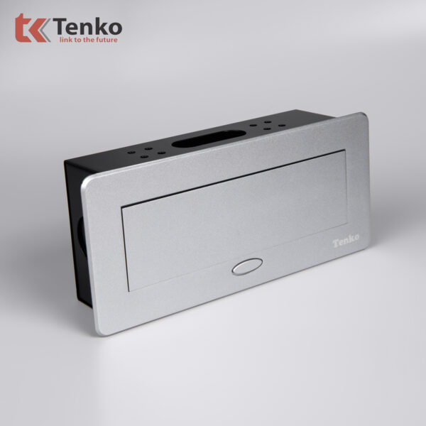 Hộp Ổ Cắm Điện Âm Bàn Họp Desktop Socket Chính hãng TENKO TK-AS06DN-07 Màu Bạc