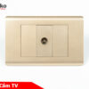 Ổ Cắm Tivi Cáp Đồng Trục – Truyền Hình Cáp Âm Tường Cao Cấp TENKO TK-C25-071 – Mặt Nhựa PC Vàng