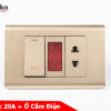 Ổ Cắm Và Công Tắc Điện 20A Công Suất Cao Cho Nóng lạnh Và Điều Hòa Âm Tường Tenko TK-C25-080