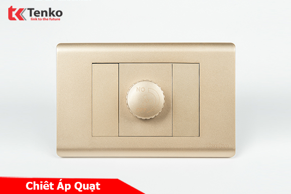 Chiết Áp Quạt Chống Cháy Cao Cấp TENKO TK-C25-086 – Mặt Nhựa PC Vàng