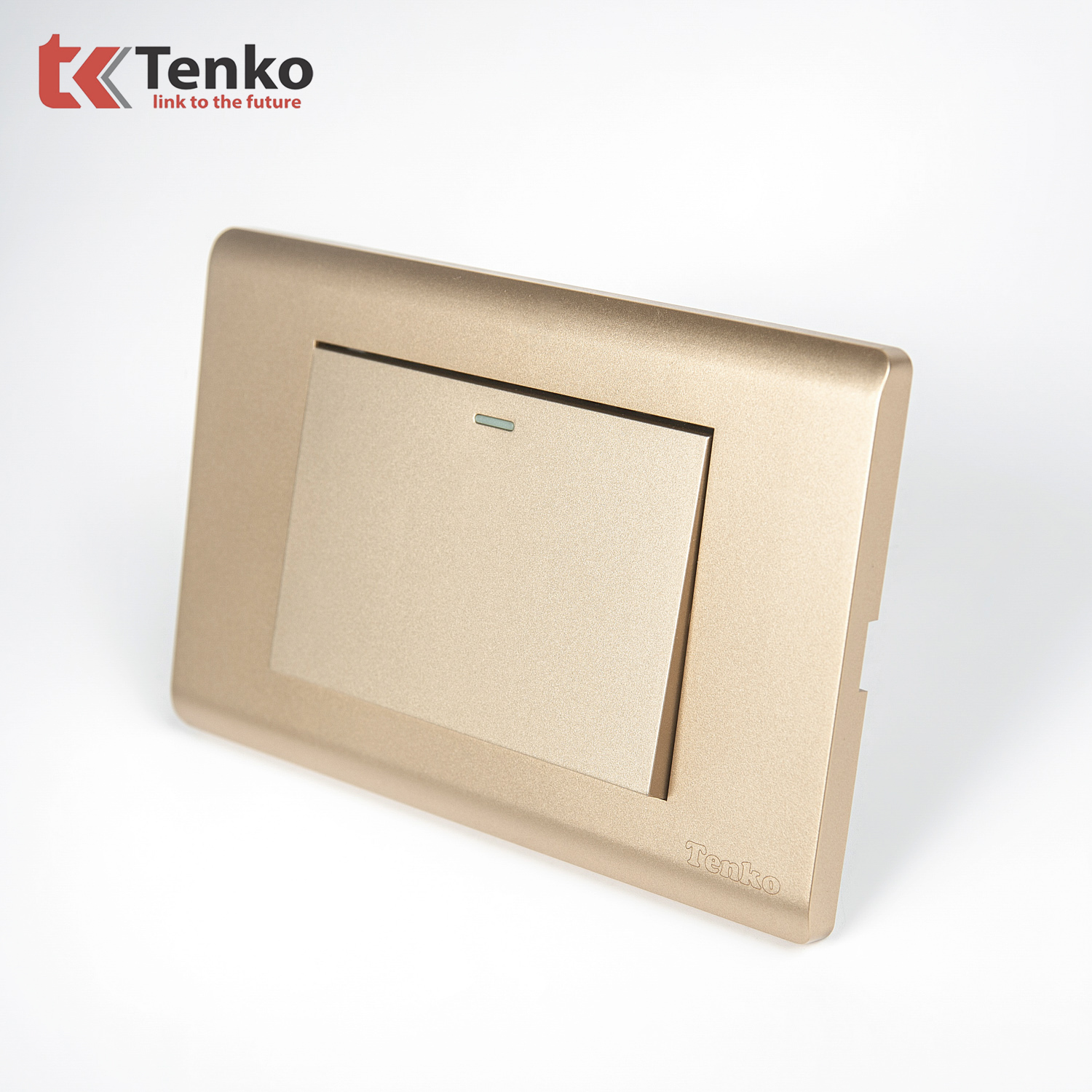 Công Tắc Chống Cháy Cao Cấp TENKO TK-C25-01 – Mặt Nhựa PC Vàng