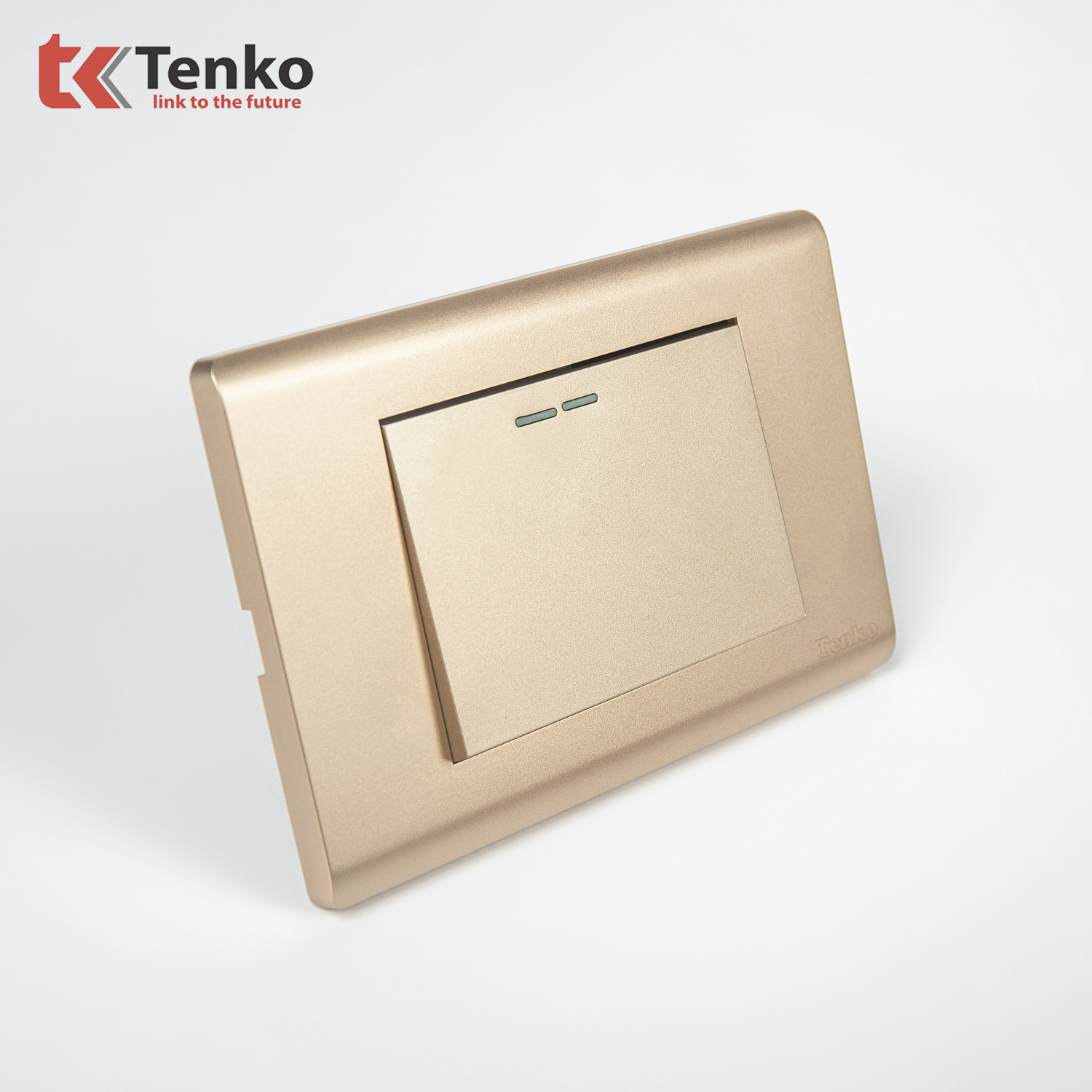 Công Tắc Chống Cháy Cao Cấp TENKO TK-C25-01 – Mặt Nhựa PC Vàng