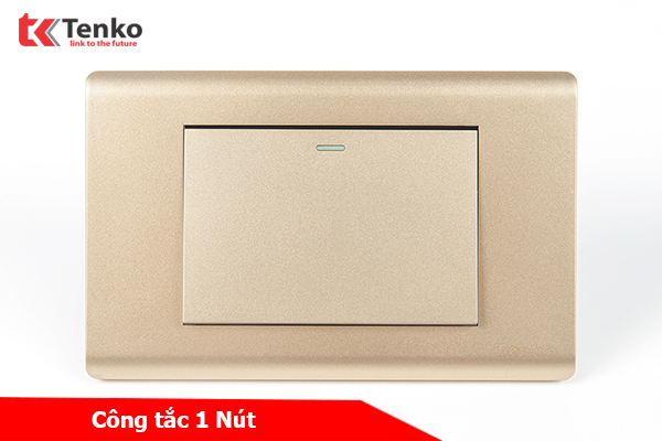Công Tắc Chống Cháy Cao Cấp TENKO TK-C25-01 – Mặt Nhựa PC Vàng