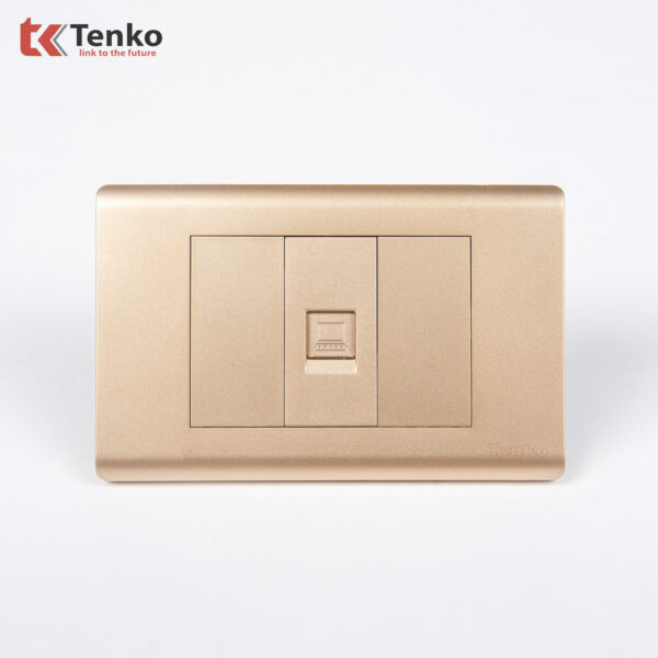 Ổ Cắm Mạng LAN (RJ45) Cho Tivi và Máy Tính Âm Tường TK-C25-073 Mặt Nhựa PC Vàng