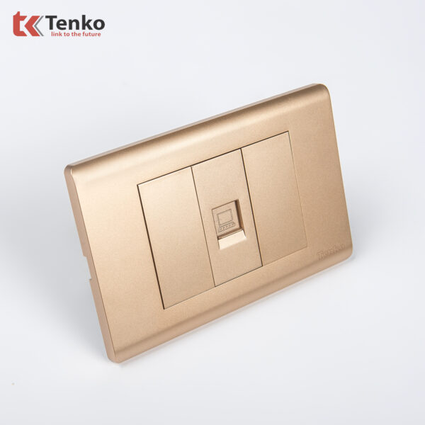 Ổ Cắm Mạng LAN (RJ45) Cho Tivi và Máy Tính Âm Tường TK-C25-073 Mặt Nhựa PC Vàng