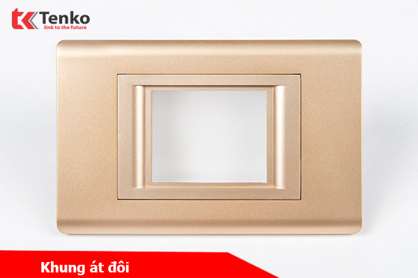 Mặt Át Đôi + Gông  Cao Cấp Chống Cháy TENKO TK-C25-B-AĐ – Mặt Nhựa PC Vàng