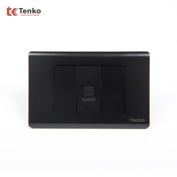 Ổ Cắm Mạng LAN (RJ45) Cho Tivi và Máy Tính Âm Tường TK-C25-073 Mặt Nhựa PC Đen
