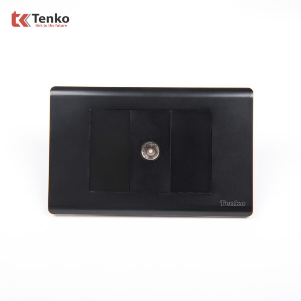 Ổ Cắm Tivi Cáp Đồng Trục – Truyền Hình Cáp Âm Tường Cao Cấp TENKO TK-C25-071 – Mặt Nhựa PC Đen