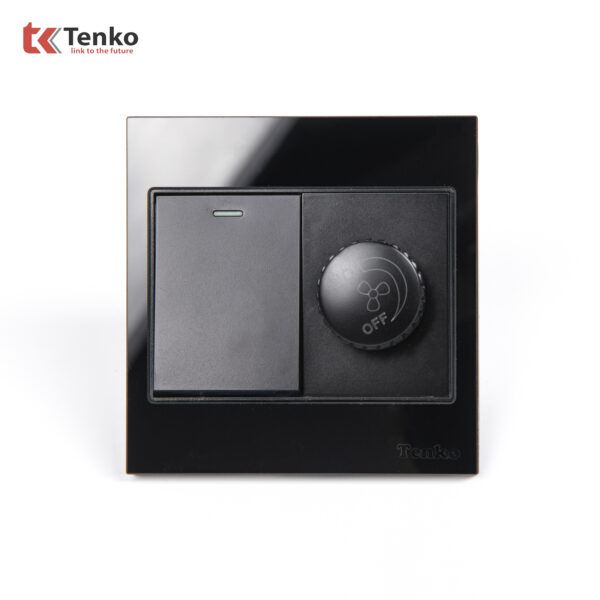 Chiết Áp Quạt+Công Tắc Mặt Kính Cường Lực Tenko TK-V18-087 – Giải Pháp Điều Khiển Điện Hiện Đại, Bền Bỉ