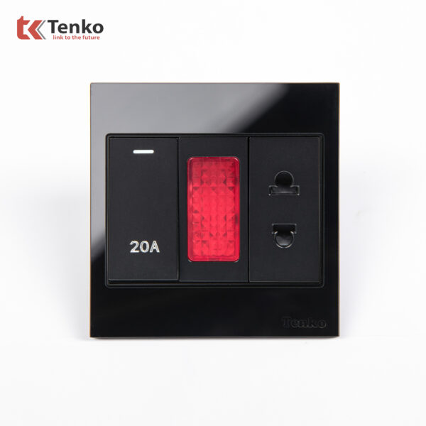 Công Tắc 20A Công Suất Cao Cho Bình Nóng Lạnh Điều Hoà Mặt Kính Cường Lực Tenko TK-V18-080 – Giải Pháp Điều Khiển Điện Hiện Đại, Bền Bỉ