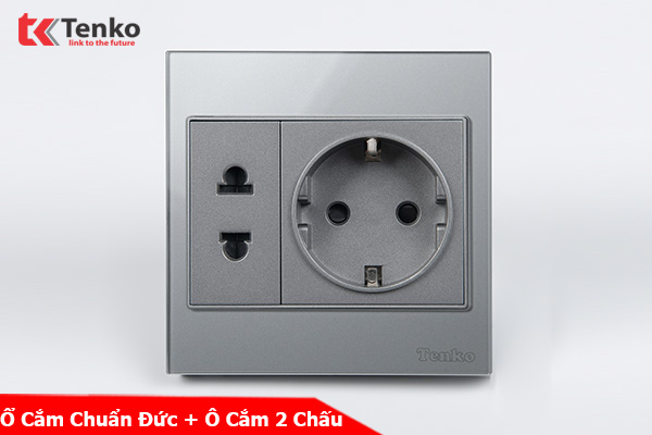 Ổ Điện Đôi 2 Chấu Chuẩn Đức Kính Cường Lực Tenko TK-V18-059 – Giải Pháp Điều Khiển Điện Hiện Đại, Bền Bỉ