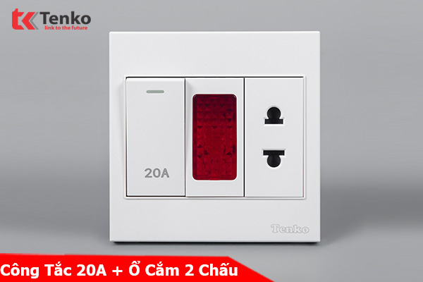 Công Tắc 20A Công Suất Cao Cho Bình Nóng Lạnh Điều Hoà Mặt Nhựa ABS Tenko TK-V1-080 – Giải Pháp Điều Khiển Điện Hiện Đại, Bền Bỉ