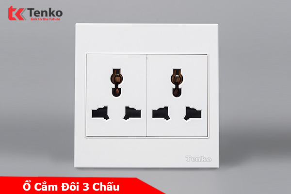 Ổ Cắm Đôi 3 Chấu Đa Năng Nhựa ABS Tenko TK-V1-050 – Giải Pháp Điều Khiển Điện Hiện Đại, Bền Bỉ