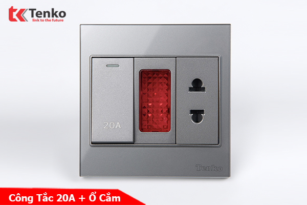 Công Tắc 20A Công Suất Cao Cho Bình Nóng Lạnh Điều Hoà Mặt Kính Cường Lực Tenko TK-V18-080 – Giải Pháp Điều Khiển Điện Hiện Đại, Bền Bỉ