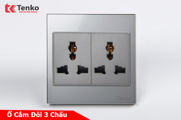 Ổ Cắm Đôi 3 Chấu Đa Năng Kính Cường Lực Tenko TK-V18-050 – Giải Pháp Điều Khiển Điện Hiện Đại, Bền Bỉ