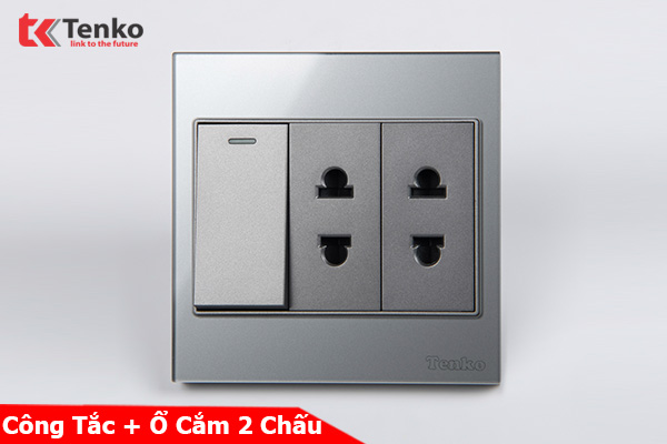 Bộ Công Tắc Ổ Cắm Điện Kính Cường Lực Tenko TK-V18-025 – Giải Pháp Điều Khiển Điện Hiện Đại, Bền Bỉ