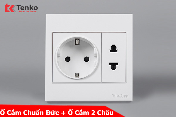 Ổ Điện Đôi 2 Chấu Chuẩn Đức Nhựa ABS Tenko TK-V1-059 – Giải Pháp Điều Khiển Điện Hiện Đại, Bền Bỉ