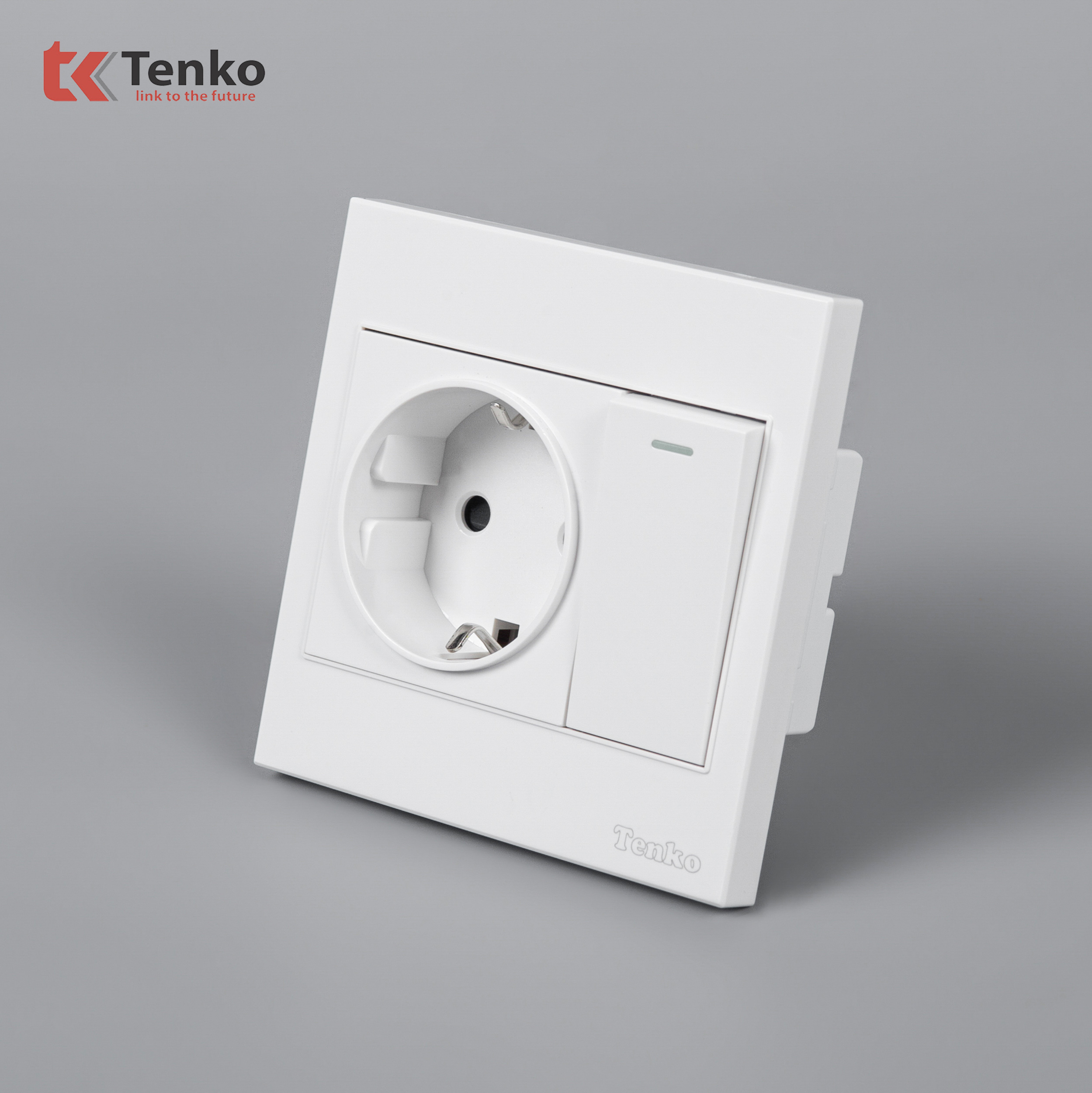 Ổ Cắm Chuẩn Đức Schuko Kết Hợp Công Tắc Mặt Nhựa ABS Tenko TK-V1-060 – Giải Pháp Điện Hiện Đại, An Toàn