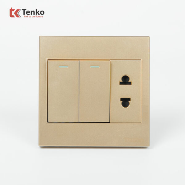 Ổ Cắm, Công Tắc Mặt Nhựa ABS Tenko TK-V1-027 Màu Vàng – Giải Pháp Điều Khiển Điện Hiện Đại, Bền Bỉ