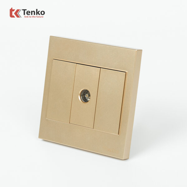 Ổ Cắm TV Mặt Nhựa ABS Tenko TK-V1-071 Màu Vàng– Giải Pháp Điều Khiển Điện Hiện Đại, Bền Bỉ