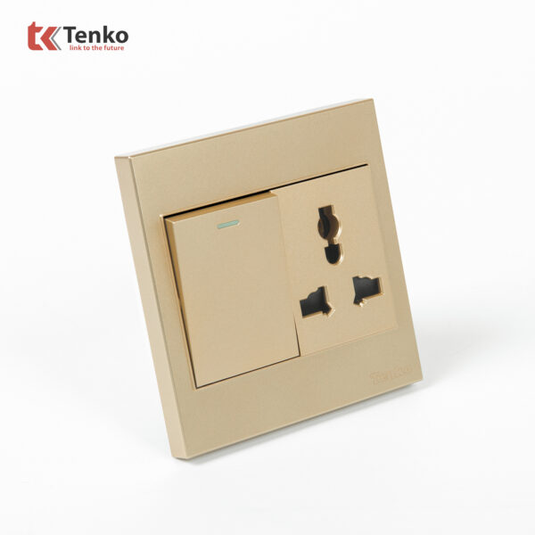 Ổ Cắm, Công Tắc Mặt Nhựa ABS Tenko TK-V1-039 Màu Vàng – Giải Pháp Điều Khiển Điện Hiện Đại, Bền Bỉ