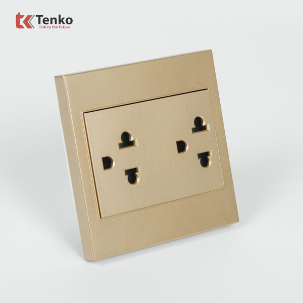 Ổ Cắm Đôi 3 Chấu Mặt Nhựa ABS Tenko TK-V1-044 Màu Vàng – Giải Pháp Điều Khiển Điện Hiện Đại, Bền Bỉ