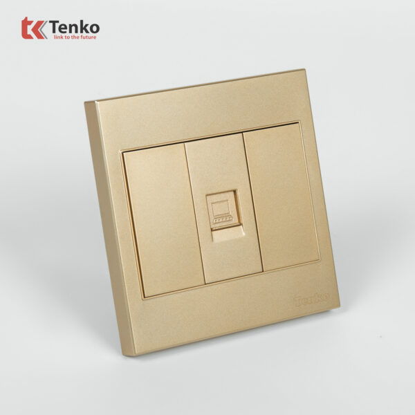 Ổ Cắm Mạng LAN (RJ45) Mặt Nhựa ABS Tenko TK-V1-073 Màu Vàng– Giải Pháp Điều Khiển Điện Hiện Đại, Bền Bỉ