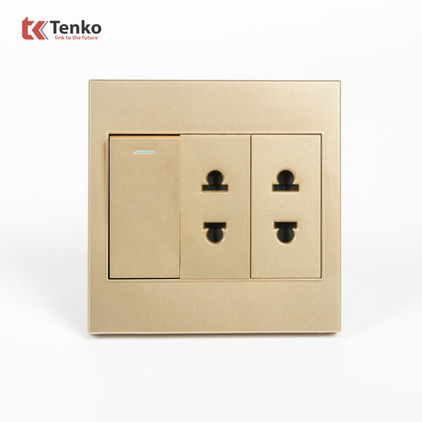 Ổ Cắm, Công Tắc Chấu Mặt Nhựa ABS Tenko TK-V1-025 Màu Vàng – Giải Pháp Điều Khiển Điện Hiện Đại, Bền Bỉ