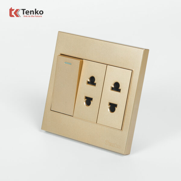 Ổ Cắm, Công Tắc Chấu Mặt Nhựa ABS Tenko TK-V1-025 Màu Vàng – Giải Pháp Điều Khiển Điện Hiện Đại, Bền Bỉ