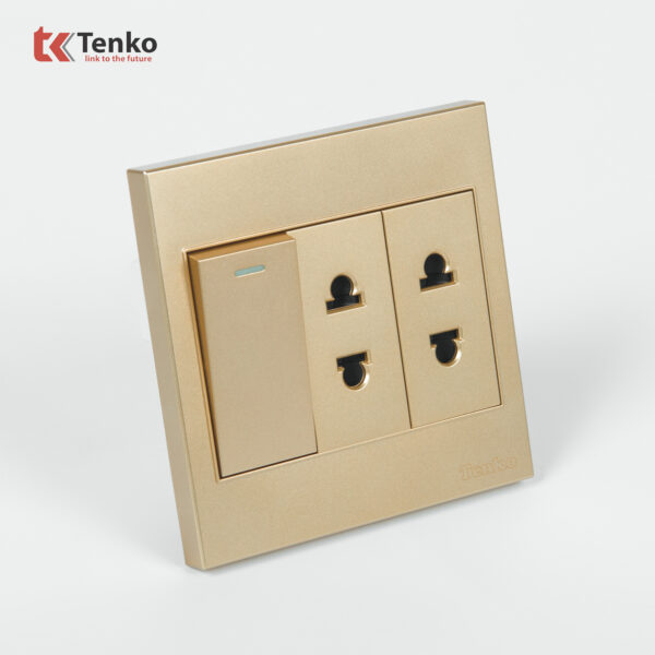 Ổ Cắm, Công Tắc Chấu Mặt Nhựa ABS Tenko TK-V1-025 Màu Vàng – Giải Pháp Điều Khiển Điện Hiện Đại, Bền Bỉ