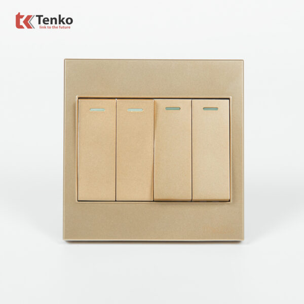 Công Tắc 4 Nút Mặt Nhựa ABS Tenko TK-V1-04 Màu Vàng – Giải Pháp Điều Khiển Điện Hiện Đại, Bền Bỉ