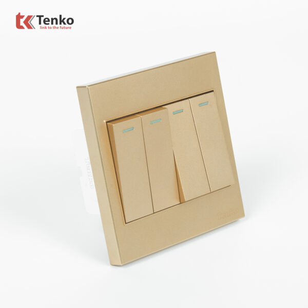 Công Tắc 4 Nút Mặt Nhựa ABS Tenko TK-V1-04 Màu Vàng – Giải Pháp Điều Khiển Điện Hiện Đại, Bền Bỉ