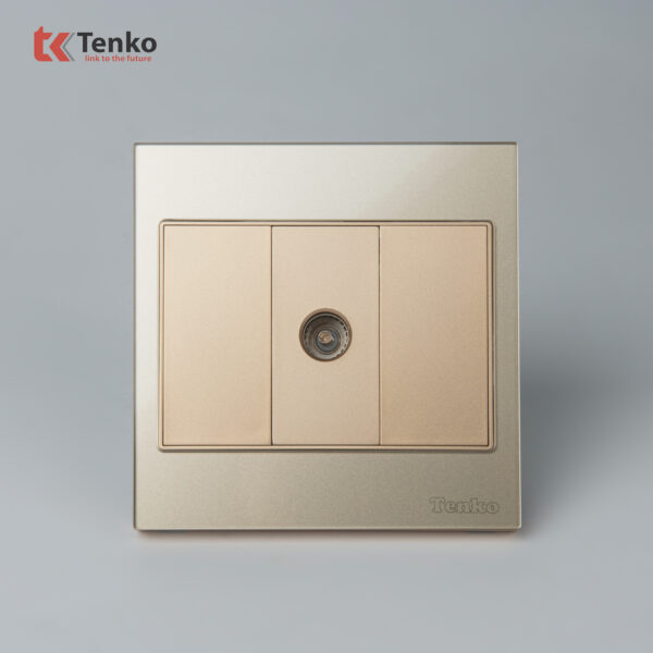 Ổ Cắm TV Mặt Kính Cường Lực Tenko TK-V18-071 Màu Vàng  – Giải Pháp Điều Khiển Điện Hiện Đại, Bền Bỉ