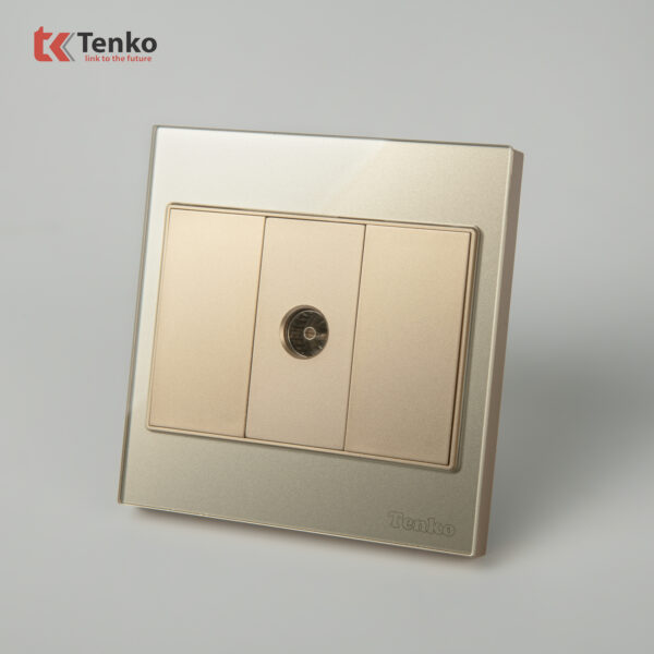 Ổ Cắm TV Mặt Kính Cường Lực Tenko TK-V18-071 Màu Vàng  – Giải Pháp Điều Khiển Điện Hiện Đại, Bền Bỉ