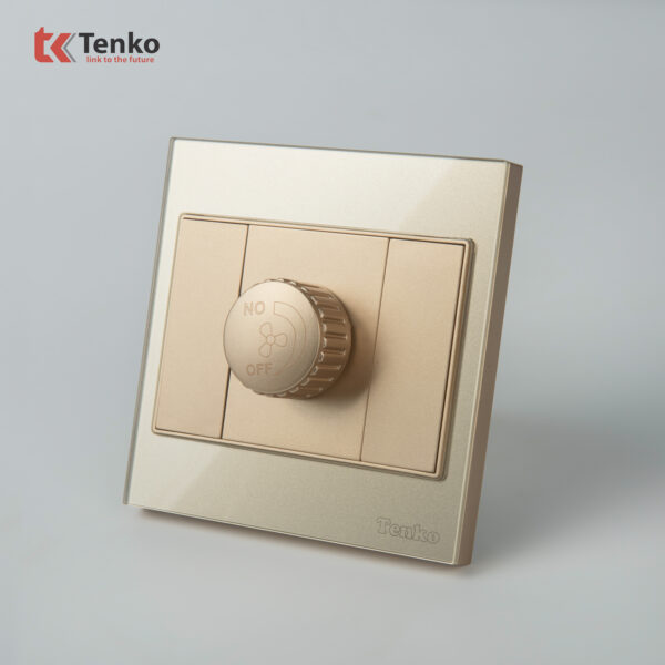 Chiết Áp Quạt Mặt Kính Cường Lực Tenko TK-V18-086 Màu Vàng  – Giải Pháp Điều Khiển Điện Hiện Đại, Bền Bỉ