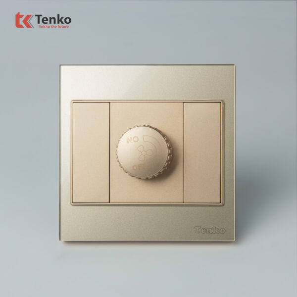 Chiết Áp Quạt Mặt Kính Cường Lực Tenko TK-V18-086 Màu Vàng  – Giải Pháp Điều Khiển Điện Hiện Đại, Bền Bỉ