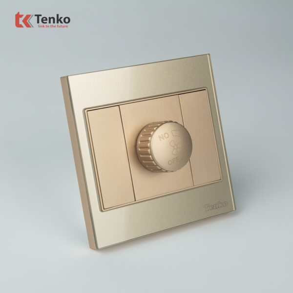 Chiết Áp Quạt Mặt Kính Cường Lực Tenko TK-V18-086 Màu Vàng  – Giải Pháp Điều Khiển Điện Hiện Đại, Bền Bỉ
