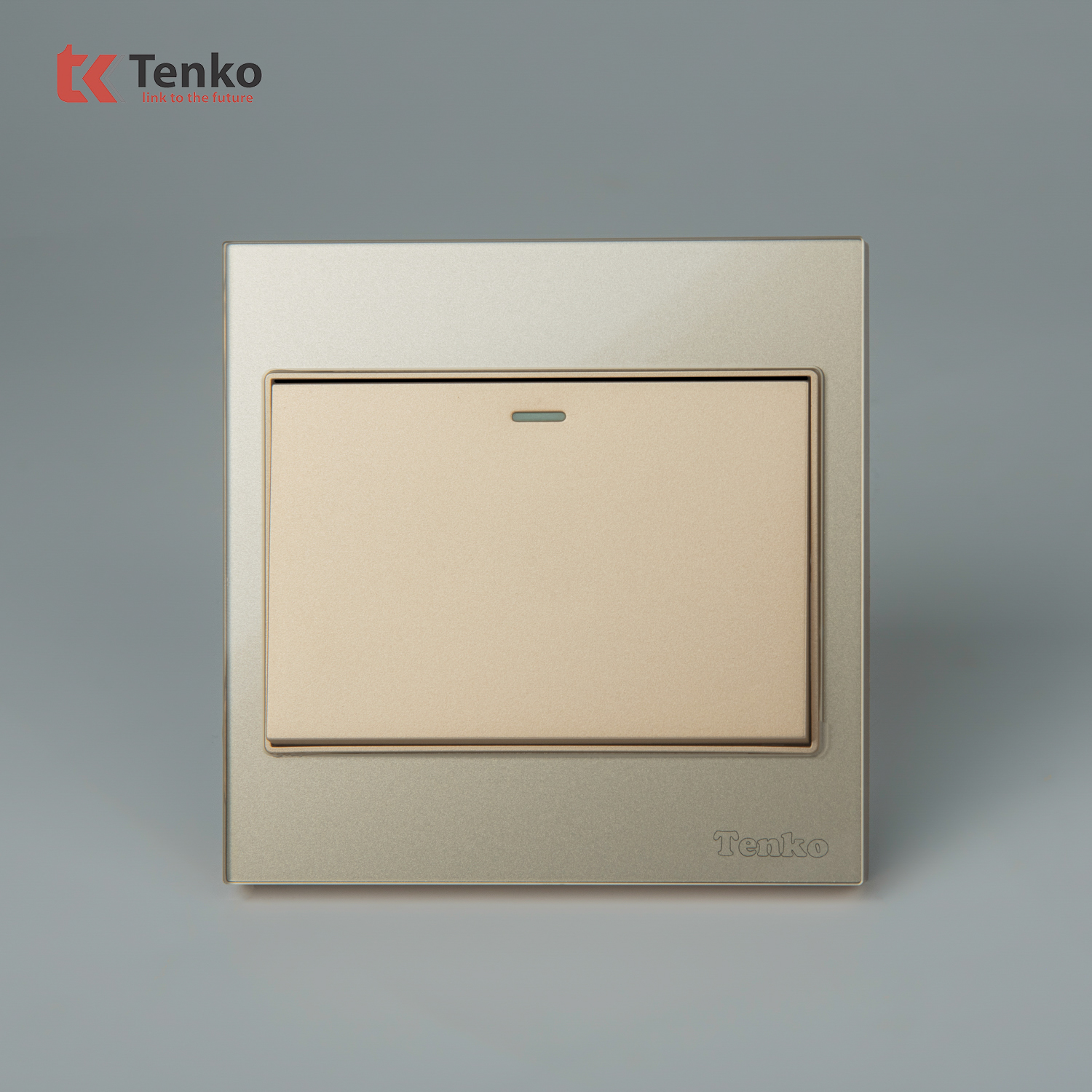 Công Tắc 1 Nút Mặt Kính Cường Lực Tenko TK-V18-01 – Giải Pháp Điều Khiển Điện Hiện Đại, Bền Bỉ Màu Vàng