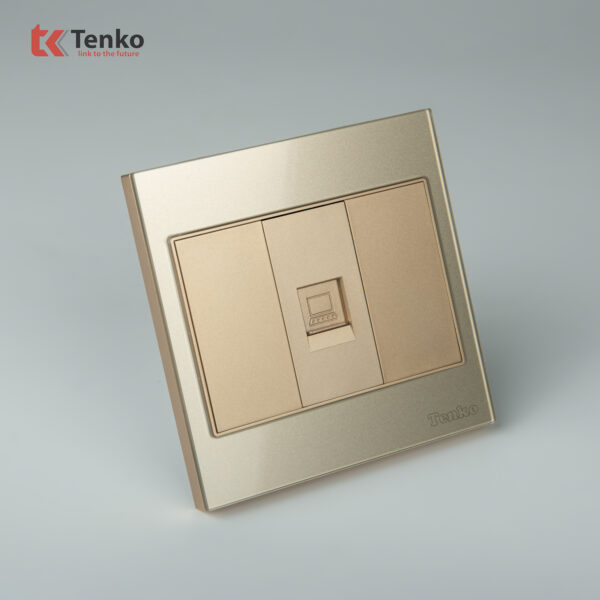Ổ Cắm Mạng LAN (RJ45) Mặt Kính Cường Lực Tenko TK-V18-073 Màu Vàng  – Giải Pháp Điều Khiển Điện Hiện Đại, Bền Bỉ