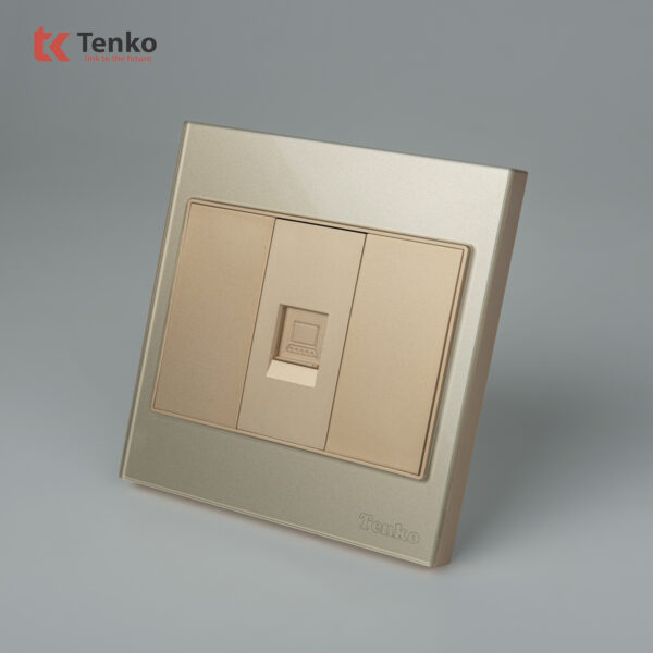 Ổ Cắm Mạng LAN (RJ45) Mặt Kính Cường Lực Tenko TK-V18-073 Màu Vàng  – Giải Pháp Điều Khiển Điện Hiện Đại, Bền Bỉ