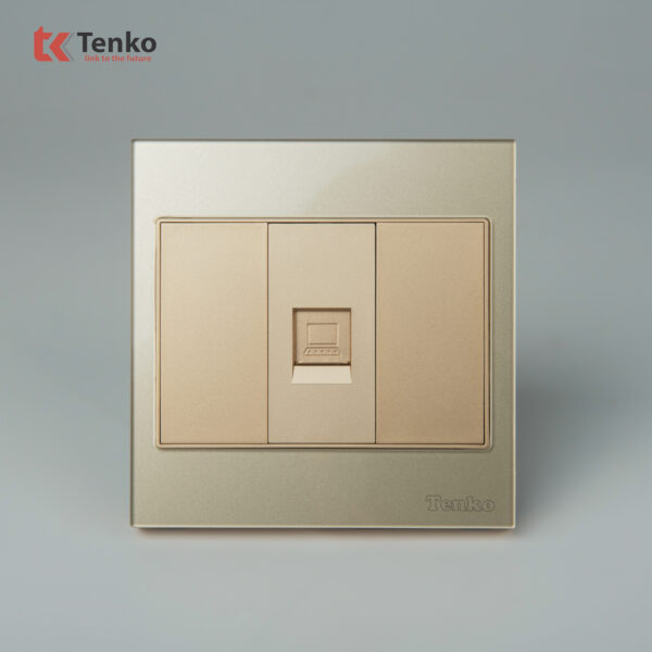 Ổ Cắm Mạng LAN (RJ45) Mặt Kính Cường Lực Tenko TK-V18-073 Màu Vàng  – Giải Pháp Điều Khiển Điện Hiện Đại, Bền Bỉ