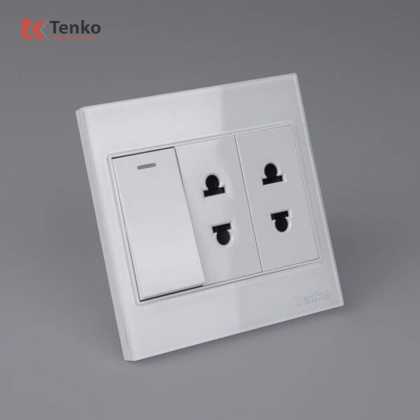 Bộ Công Tắc Ổ Cắm Điện Kính Cường Lực Tenko TK-V18-025 – Giải Pháp Điều Khiển Điện Hiện Đại, Bền Bỉ