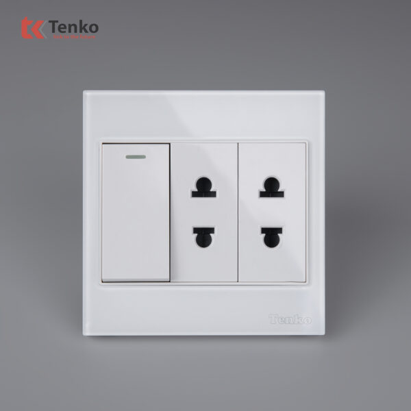 Bộ Công Tắc Ổ Cắm Điện Kính Cường Lực Tenko TK-V18-025 – Giải Pháp Điều Khiển Điện Hiện Đại, Bền Bỉ