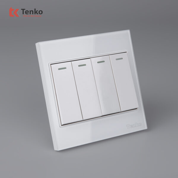 Công Tắc 4 Nút Kính Cường Lực Tenko TK-V18-04 – Giải Pháp Điều Khiển Điện Hiện Đại, Bền Bỉ