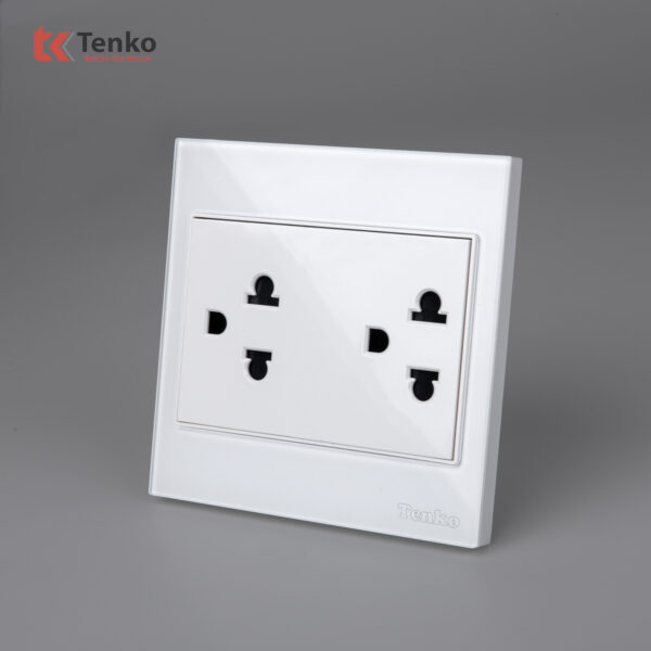 Ổ Điện Đôi 3 Chấu Kính Cường Lực Tenko TK-V18-044 – Giải Pháp Điều Khiển Điện Hiện Đại, Bền Bỉ