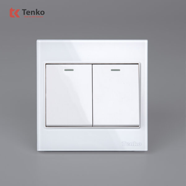 Công Tắc 2 Nút Mặt Kính Cường Lực Tenko TK-V18-02 – Giải Pháp Điều Khiển Điện Hiện Đại, Bền Bỉ