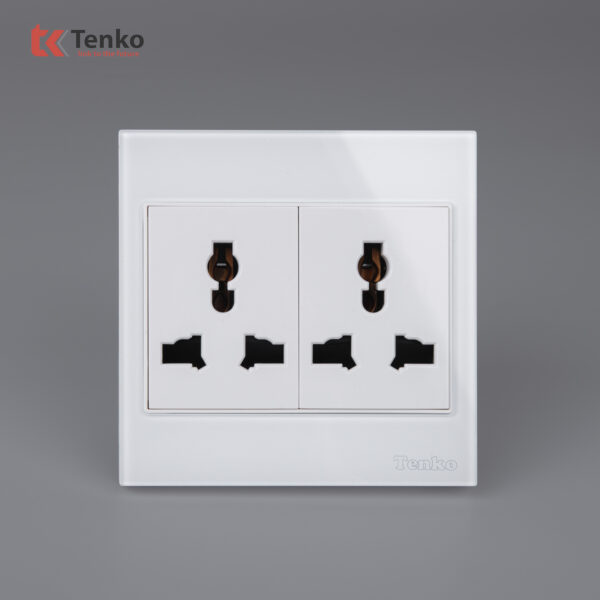 Ổ Cắm Đôi 3 Chấu Đa Năng Kính Cường Lực Tenko TK-V18-050 – Giải Pháp Điều Khiển Điện Hiện Đại, Bền Bỉ